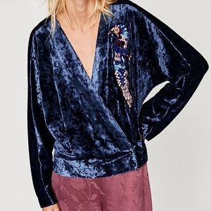 Zara Velvet Kimono Top